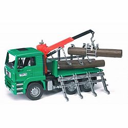 MAN Timber truck with loading crane and 3 trunks
