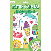Tattoo-palooza Temporary Tattoos  Cute Doodle World  3 Sheets